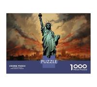 Adults Puzzles 1000 Piece Jigsaws Statue of Liberty Firestorm Adult Jigsaw Brain Teaser Game But Fun And Humorous for Is Ideal As A Gift 52x38cm/1000pcs