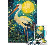 Adults Puzzles 1000 Piece Jigsaws Stork Under Moonlight Jigsaw Puzzles 1000 Practical Game Great Gifts And Toys Staycation Kill Time (Size 38x52cm)