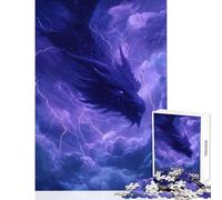 Adults Puzzles 1000 Piece Jigsaws Storm Dragon in Electric Sky Jigsaws for Adults Puzzle Hand Speed Race Every Piece Is Unique - Learning Educational Toys (50x75cm)