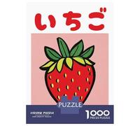 Adults Puzzles 1000 Piece Jigsaws Strawberry Japanese Fruit Poster Puzzle for Adults Fun Games Staycation Kill Time Parent-child Interaction 70x50cm/1000pcs