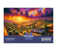 Adults Puzzles 1000 Piece Jigsaws Sunset Over Olive Grove Jigsaws for Adults Toy Wall Decor Difficult Challenge Difficult And Challenge 52x38cm/1000pcs