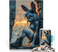 Adults Puzzles 1000 Piece Jigsaws Sunset Urban Rabbit Stressabbau-Spielzeug denn eignet sich ideal als Geschenk für die ganze Familie52x38cm