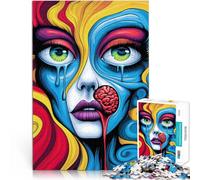 Adults Puzzles 1000 Piece Jigsaws Surreal Psychedelic Woman Lernspiele denn eignet sich ideal als Geschenk für die ganze Familie38x26cm