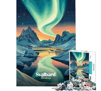 Adults Puzzles 1000 Piece Jigsaws Svalbard Aurora Borealis Hands-on Game Toy Intellectual Game Gifts for Women Men Stress Reliever (Size 50x75cm)