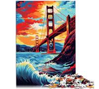Adults Puzzles 1000 Piece Jigsaws The Golden Gate Bridge educational challenge 26x38cm Educational Game for Birthday Chrismas