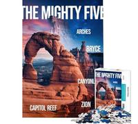 Adults Puzzles 1000 Piece Jigsaws The Mighty Five National Parks of Utah Puzzle for Adults Hands-on Game For Family Fun Unique Gifts for Birthday And Christmas (Size 38x52cm)