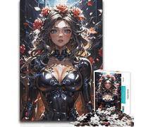 Adults Puzzles 1000 Piece Jigsaws The Rose Kissed Woman Unique Challenge Game Tough Challenge Birthday Gift (50x75cm)
