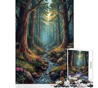 Adults Puzzles 1000 Piece Jigsaws The Secret Forest Stream Family Game Suitable for Couples Educational Toy Birthday And Unique Gifts (38X52CM)