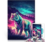 Adults Puzzles 1000 Piece Jigsaws Tiger under the stars Brain Teaser For 26x38cm Stress Reliever Staycation Kill time for teenager Age 14 Up