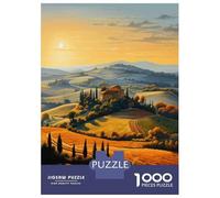 Adults Puzzles 1000 Piece Jigsaws Tuscany Sunset Landscape Adult Jigsaw Brain Teaser Game But Fun And Humorous for Is Ideal As A Gift 38x26cm/1000pcs