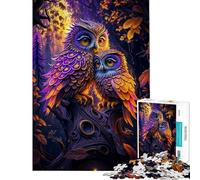 Adults Puzzles 1000 Piece Jigsaws Two Owls Cuddle in Tree Puzzle for Adults Hands-on Game For Family Fun Unique Gifts for Birthday And Christmas (Size 38x52cm)