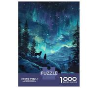 Adults Puzzles 1000 Piece Jigsaws Two Wolves Howling Puzzle for Adults Toy Wall Decor Presents for Women Unique Gifts for Birthday And Christmas 70x50cm/1000pcs