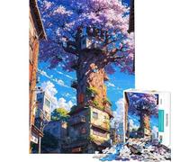 Adults Puzzles 1000 Piece Jigsaws Urban Sakura Sanctuary Jigsaws for Adults Puzzle Hand Speed Race Every Piece Is Unique Learning Educational Toys (Size 38x26cm)