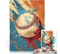 Adults Puzzles 1000 Piece Jigsaws Vibrant Baseball Art Herausforderndes Spiel Tolles Geschenk für Spiele52x38cm