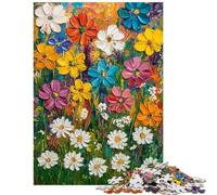 Adults Puzzles 1000 Piece Jigsaws Vibrant Floral Palette Impossible Game Presents for Women Home Decoration Toys Birthday And Unique Gifts Size 38x26cm
