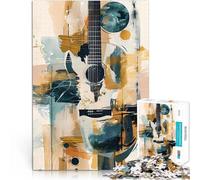 Adults Puzzles 1000 Piece Jigsaws Vibrant Guitar Groove Lernspiele DIY Spielzeug mit passendem Poster und Quizblatt38x26cm