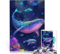 Adults Puzzles 1000 Piece Jigsaws Whale Coral Reef Herausforderndes Spielspielzeug Wunschliste mit dem Weihnachtsmann38x26cm