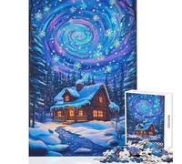 Adults Puzzles 1000 Piece Jigsaws Whispering Snowy Night Practical Game Staycation Kill Time Anti-Stress Toys Artists' Collection, Fine Arts (38X52cm)