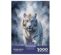 Adults Puzzles 1000 Piece Jigsaws White Tiger Wall Art Print Puzzle for Adults Relax Games Presents for Women for Is Ideal As A Gift 38x26cm/1000pcs