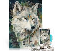 Adults Puzzles 1000 Piece Jigsaws Wilderness Wolf Art Print Spielspielzeug Jedes Stück ist einzigartig Anspruchsvolles Familienspiel75x50cm
