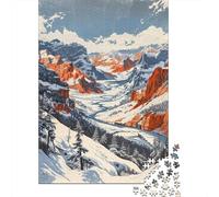 Adults Puzzles 1000 Piece Jigsaws Winter Mountain Landscape-1 Puzzle for Adults Fun Games Staycation Kill Time Parent-child Interaction 52x38cm/1000pcs