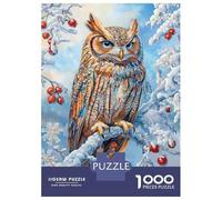 Adults Puzzles 1000 Piece Jigsaws Winter Owl Majesty Puzzle for Adults Toy Wall Decor Presents for Women Unique Gifts for Birthday And Christmas 38x26cm/1000pcs