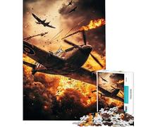 Adults Puzzles 1000 Piece Jigsaws WWII Dogfight Educational Challenge Stress Reliever Anti-Stress Toys for Ages 14 And over (38x26cm)