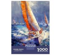 Adults Puzzles 1000 Piece Jigsaws Yacht Boat Racing 4 Puzzle for Adults Toy Wall Decor Presents for Women Unique Gifts for Birthday And Christmas 38x26cm/1000pcs