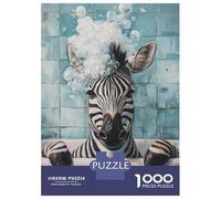 Adults Puzzles 1000 Piece Jigsaws Zebra in A Bubble Bath Puzzle for Adults Relaxing Games Enhance Memory Unique Gifts for Birthday And Christmas 52x38cm/1000pcs