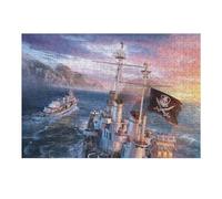Adults Puzzles 1000pcs(38x26cm) Jigsaws Pirate Days Jigsaw Puzzle Relaxing Games Difficult Challenge Parent-child Interaction 1000pcs(38x26cm)