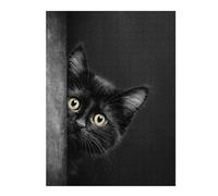 Adults Puzzles 1000pcs(52x38cm) Jigsaws Curious Black Kitten Peeking Adult Jigsaw Puzzle Brain Teaser Game For Family Fun Difficult And Challenge 1000pcs(52x38cm)