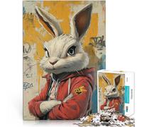 Adults Puzzles 2000 Piece Jigsaws Cool Rabbit in Red Hoodie Decompressing Intellectual Educational Toy 70x100cm Enhance memory for Age 14