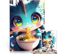 Adults Puzzles 2000 Piece Jigsaws Cute Dragon Eating Ramen Analyse und Logik Heimdekoration Spielzeug70x100cm