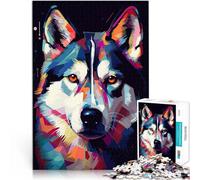 Adults Puzzles 2000 Piece Jigsaws Siberian Husky Abstract pädagogische Herausforderung Kunstwerk Geschenk70x100cm