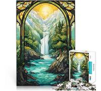Adults Puzzles 2000 Piece Jigsaws Surreal sunset waterfall Für Familienspaß einzigartiges Herausforderungsspiel70x100cm