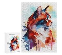 Adults Puzzles 300 PCS Jigsaws Abstract Bobtail Cat Jigsaw Puzzle Fun Games But Fun And Humorous Unique Gifts for Birthday And Christmas 300 PCS
