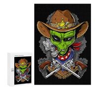 Adults Puzzles 300 PCS Jigsaws Alien Cowboy Art Print Jigsaw for Adults Toy Wall Decor Perfect Decoration Parent-child Interaction 300 PCS