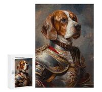 Adults Puzzles 300 PCS Jigsaws Armored Beagle Royal Guard Jigsaw Puzzles for Teenagers Precision Cutting Parent-child Interaction Beautiful Design Game 300 PCS