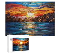 Adults Puzzles 300 PCS Jigsaws Bayside Sunset Jigsaw Puzzle Family Games Enhance Memory Unique Gifts for Birthday And Christmas 300 PCS