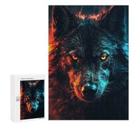 Adults Puzzles 300 PCS Jigsaws Black Wolf Unleashed Puzzle for Adults Toy Wall Decor Stress Reliever Difficult And Challenge 300 PCS