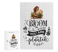 Adults Puzzles 300 PCS Jigsaws Bloom Where You Are Planted Jigsaw Puzzle Fun Games But Fun And Humorous Unique Gifts for Birthday And Christmas 300 PCS