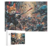Adults Puzzles 300 PCS Jigsaws Cat Warriors Battle Scene Teenagers Puzzles Hands-on Game Hand Speed Race Parent-child Interaction 300 PCS