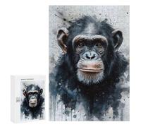 Adults Puzzles 300 PCS Jigsaws Chimpanzee Ape Artistry Puzzle for Adults Brain Teaser Game Analysis And Logic Parent-child Interaction 300 PCS