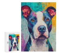 Adults Puzzles 300 PCS Jigsaws Colorful Abstract Dog Painting Jigsaw Puzzles for Teenagers Precision Cutting Parent-child Interaction Beautiful Design Game 300 PCS