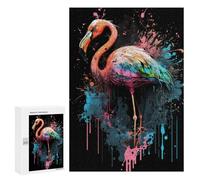 Adults Puzzles 300 PCS Jigsaws Colorful Abstract Flamingo Art Print Jigsaw for Adults Toy Wall Decor Perfect Decoration Parent-child Interaction 300 PCS
