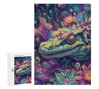 Adults Puzzles 300 PCS Jigsaws Colorful Fantasy Crocodile Artwork Jigsaw Puzzles for Teenagers Precision Cutting Parent-child Interaction Beautiful Design Game 300 PCS
