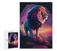 Adults Puzzles 300 PCS Jigsaws Colorful Lion Majesty -1 Jigsaw for Adults Toy Wall Decor Perfect Decoration Parent-child Interaction 300 PCS