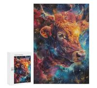 Adults Puzzles 300 PCS Jigsaws Cosmic Cow Art Puzzle for Adults Brain Teaser Game Analysis And Logic Parent-child Interaction 300 PCS