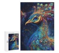 Adults Puzzles 300 PCS Jigsaws Cosmic Peacock Art Print Jigsaw Puzzles for Teenagers Precision Cutting Parent-child Interaction Beautiful Design Game 300 PCS
