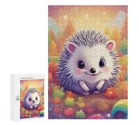 Adults Puzzles 300 PCS Jigsaws Cute Hedgehog Puzzle for Adults Brain Teaser Game Analysis And Logic Parent-child Interaction 300 PCS